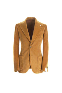 Garment-dyed steve jacket in ochre brick