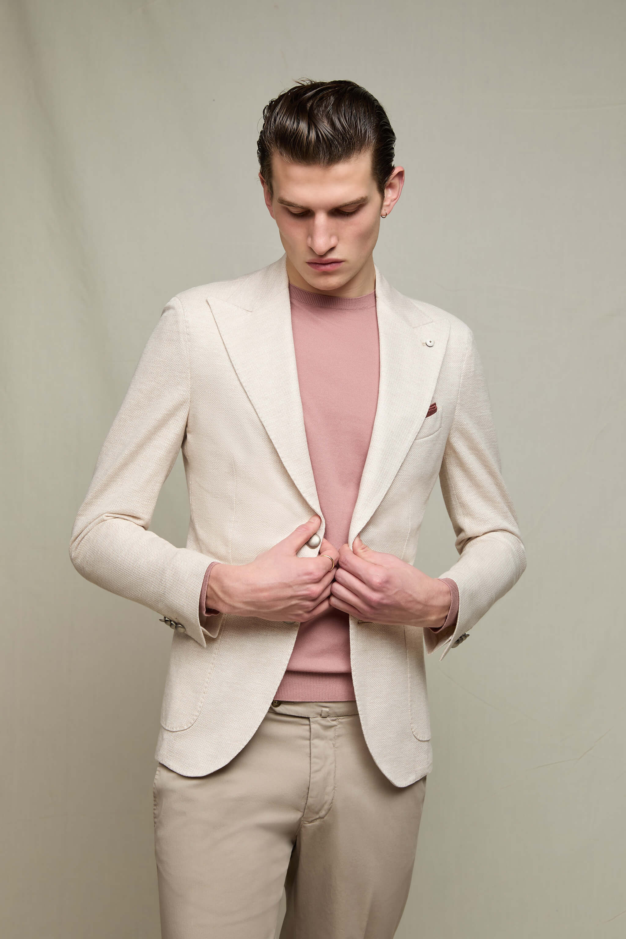 STEVE jersey jacket in ivory | L.B.M. 1911