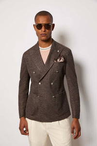 Double-breasted tom jacket - brown jersey brown