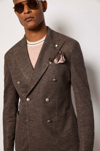 Double-breasted tom jacket - brown jersey brown