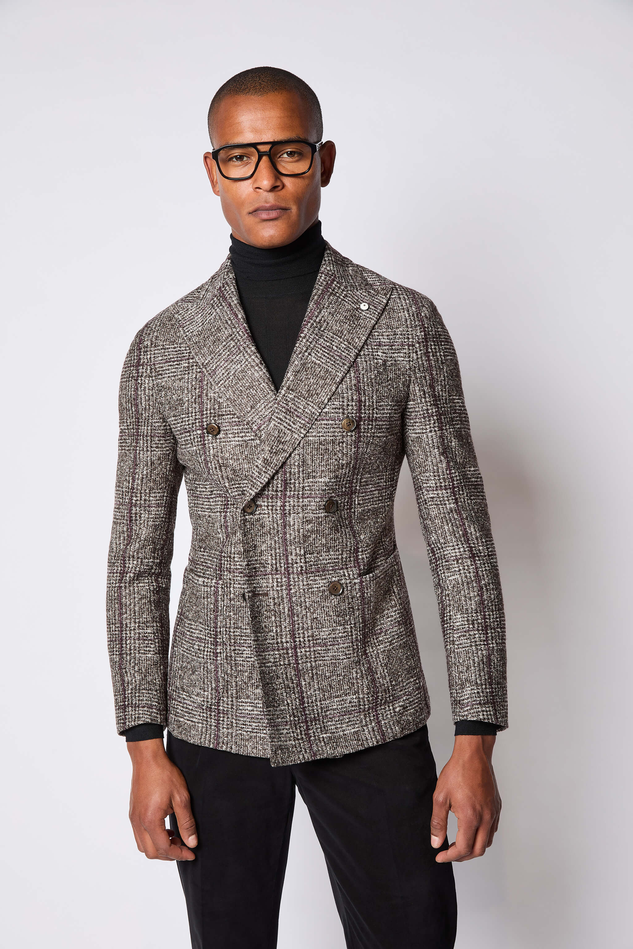 Giacca TOM doppiopetto in jersey marrone