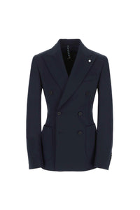 Double-breasted travel jacket in blue blue