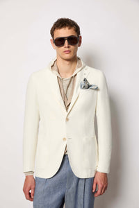 Steve jacket in linen washed - ivory white