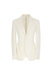 Steve jacket in linen washed - ivory white
