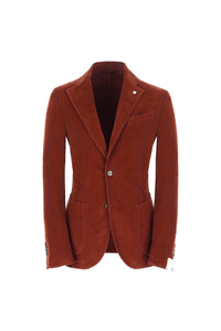 Garment-dyed slim-fit jack jacket in rust brick