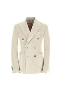 Garment-dyed double-breasted tom jacket in ivory beige