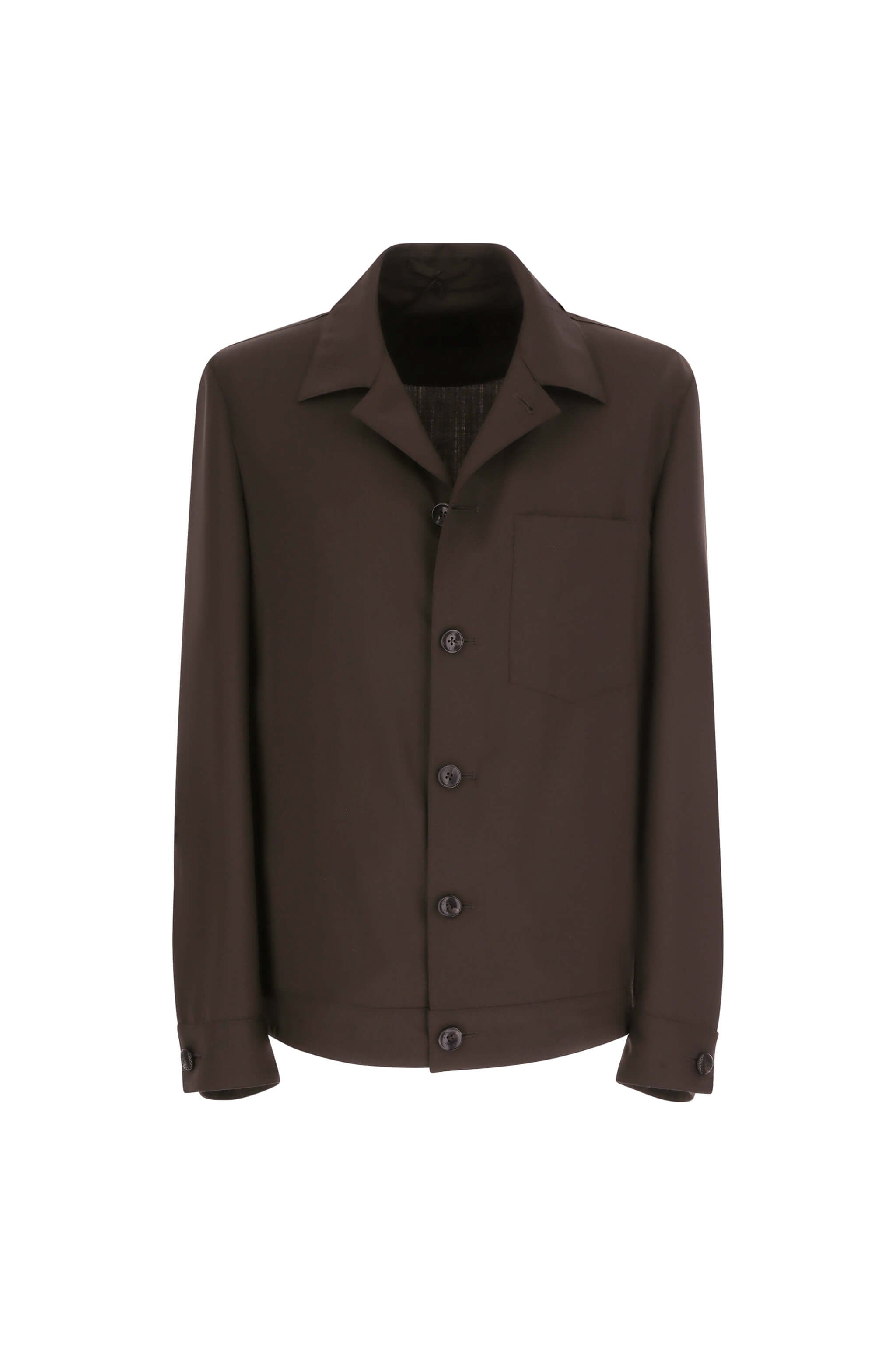 Overshirt in deep mocha wool | L.B.M. 1911
