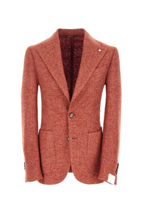 Garment-dyed slim-fit bill jacket in rust brick