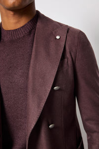 Giacca tom doppiopetto tinto capo bordeaux bordeaux