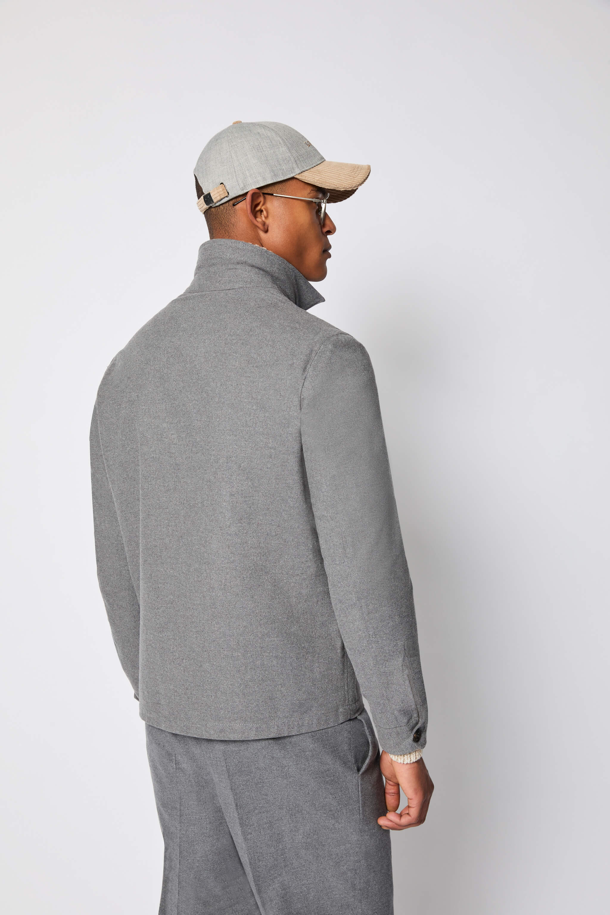 Overshirt grigio chiaro melange