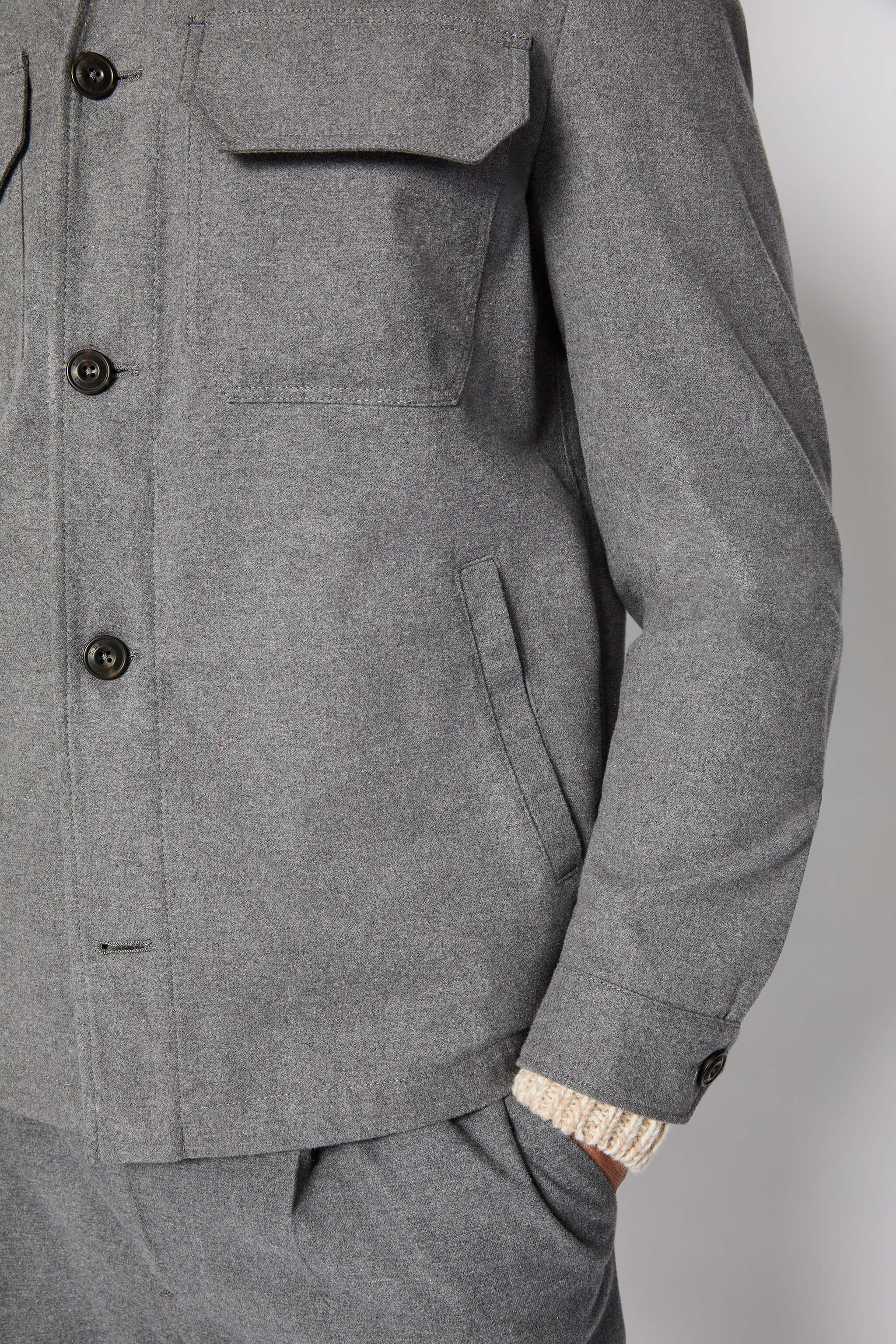 Overshirt grigio chiaro melange