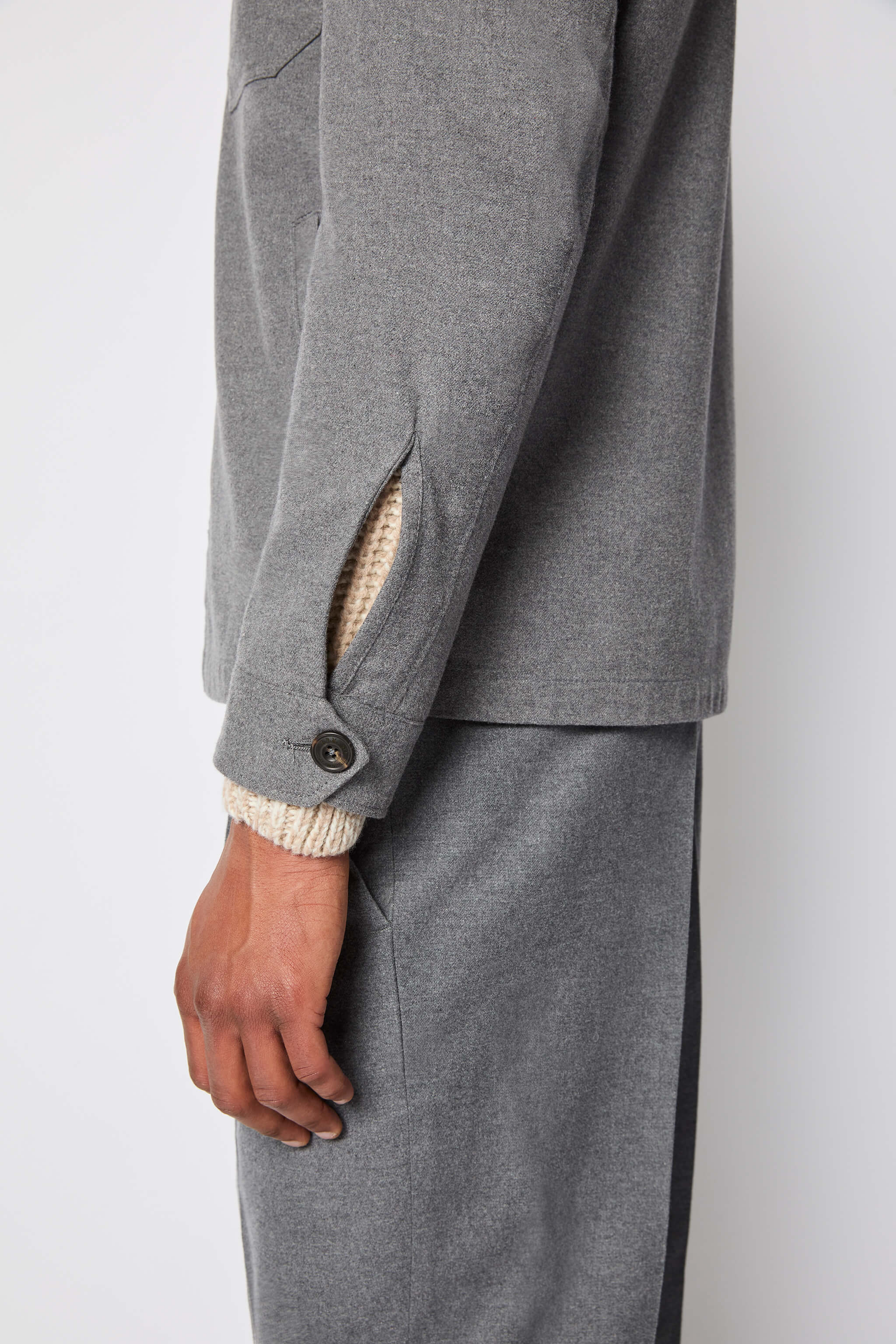 Overshirt grigio chiaro melange