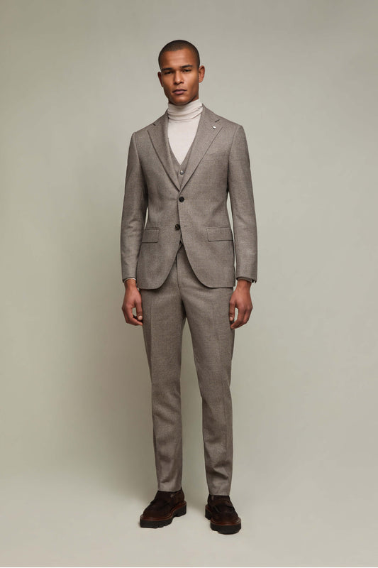 Daiquiri micro-houndstooth three-piece suit