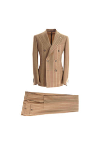 Garment-dyed tom suit in beige earth
