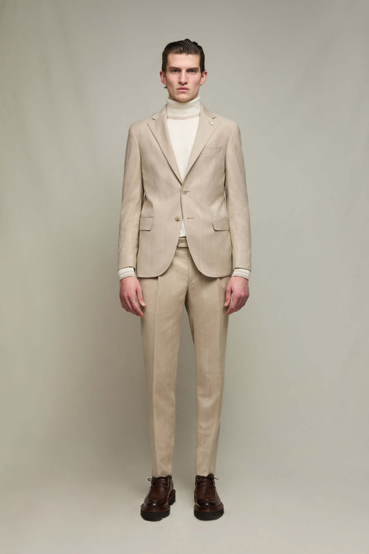 JAMES pinstripe suit in beige