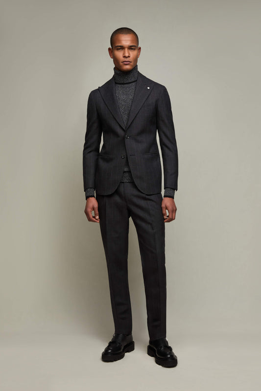 SIMON pinstripe suit in charcoal gray