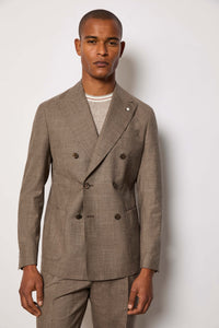 Double-breasted tom suit untreated - taupe brown