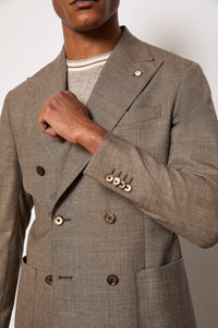 Double-breasted tom suit untreated - taupe brown