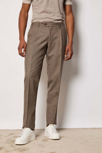 Double-breasted tom suit untreated - taupe brown