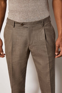 Double-breasted tom suit untreated - taupe brown
