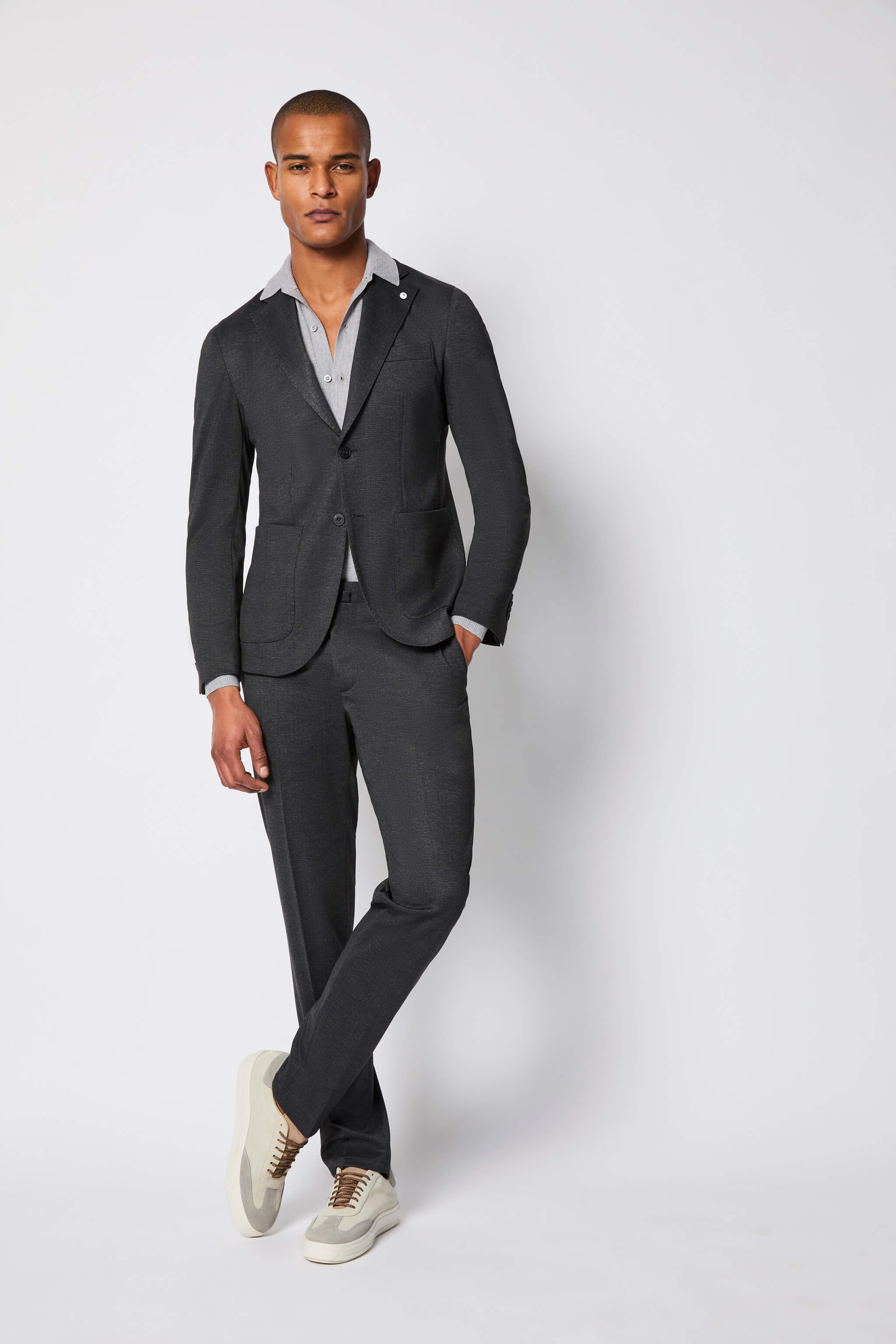 Abito SAM in jersey tecnico grigio scuro melange