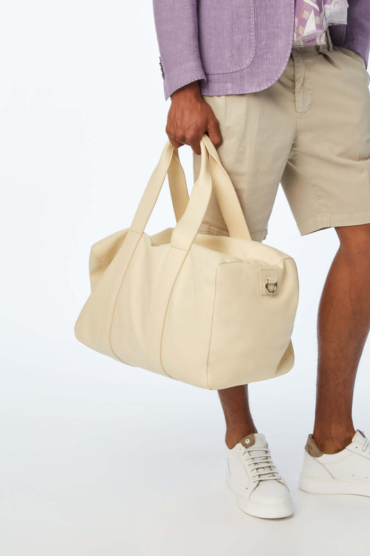 Large leather bag in Beige