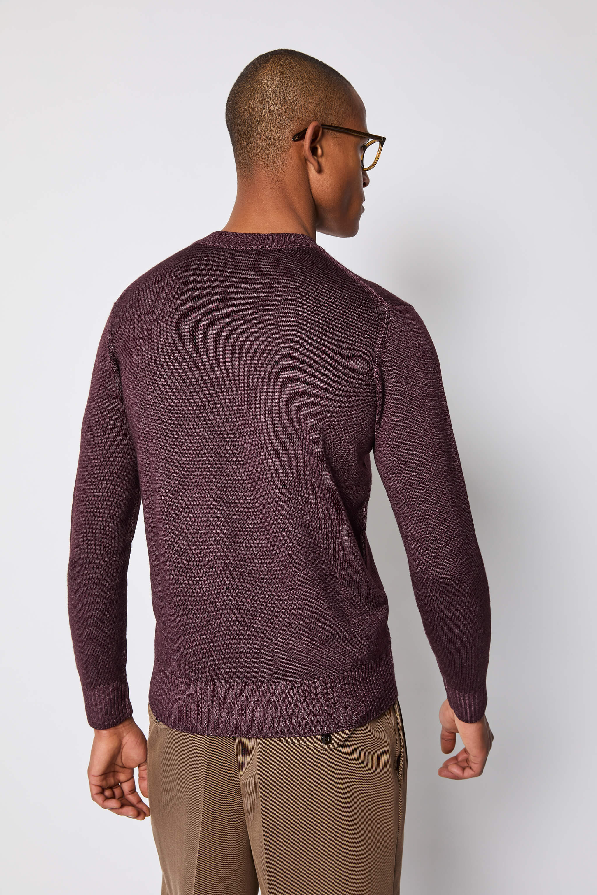 Maglia girocollo bordeaux tinto capo