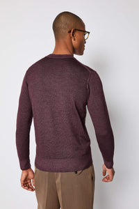 Maglia girocollo bordeaux tinto capo viola
