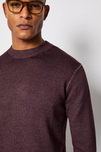 Maglia girocollo bordeaux tinto capo viola