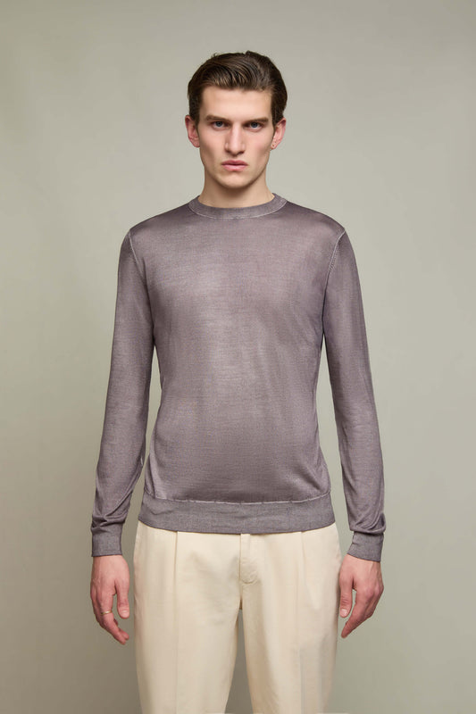 Silk-and-cashmere sweater in mauve