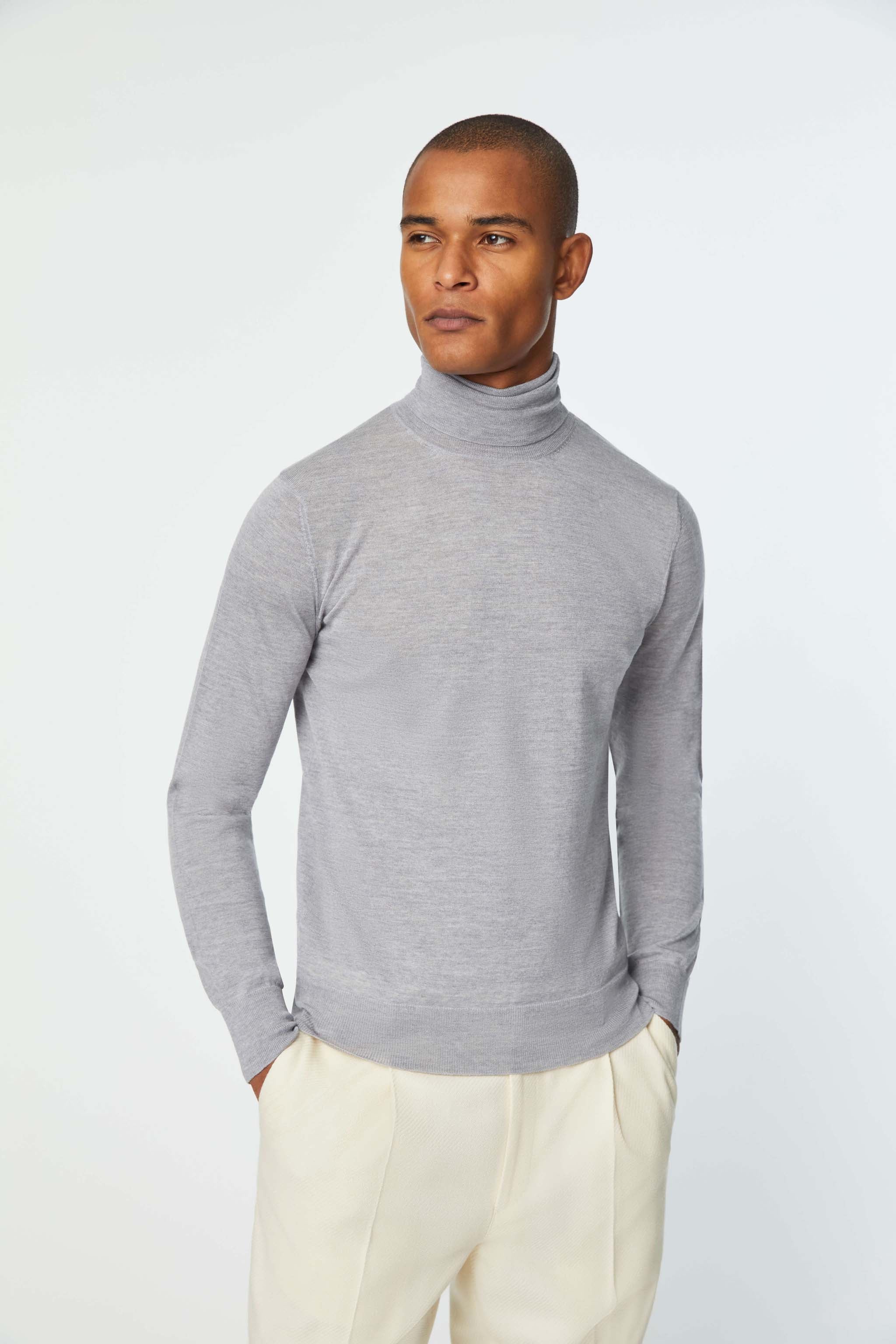 Maglia dolcevita grigio ghiaccio