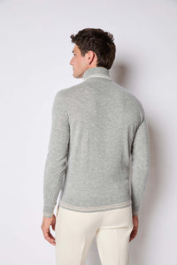 Turtleneck sweater in light gray melange light grey