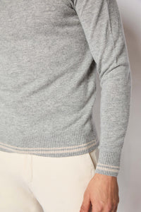 Turtleneck sweater in light gray melange light grey