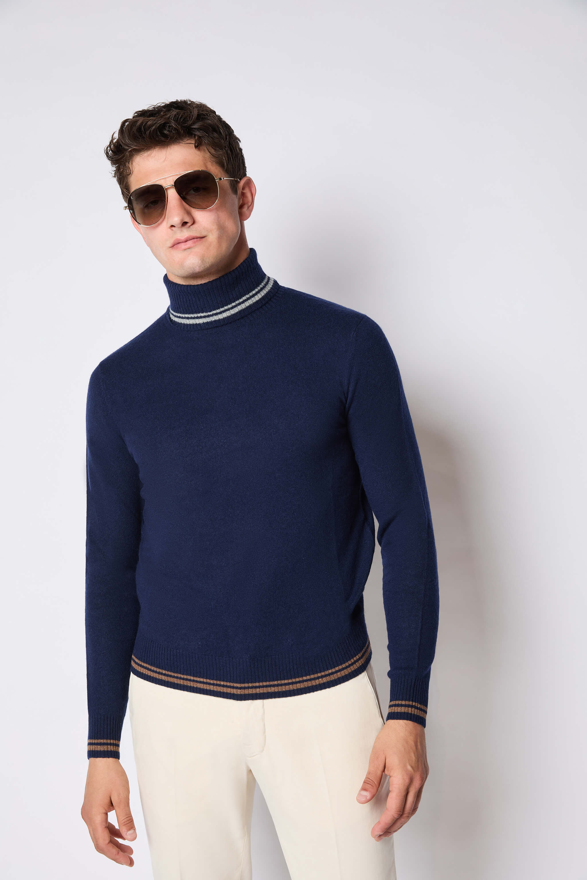 Turtleneck sweater in dark blue