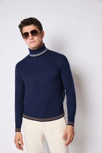 Turtleneck sweater in dark blue blue