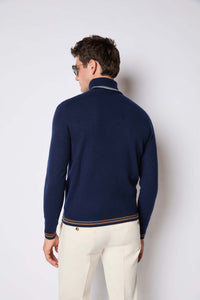 Turtleneck sweater in dark blue blue