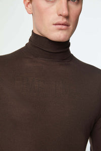 Maglia dolcevita leggera marrone marrone