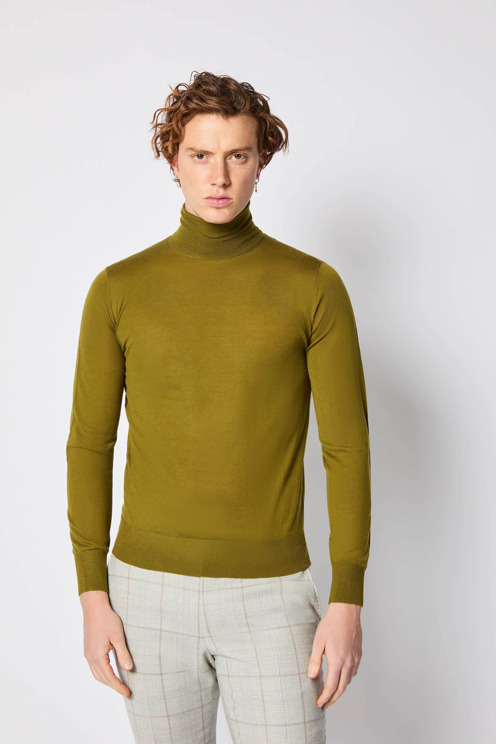Acid-green turtleneck