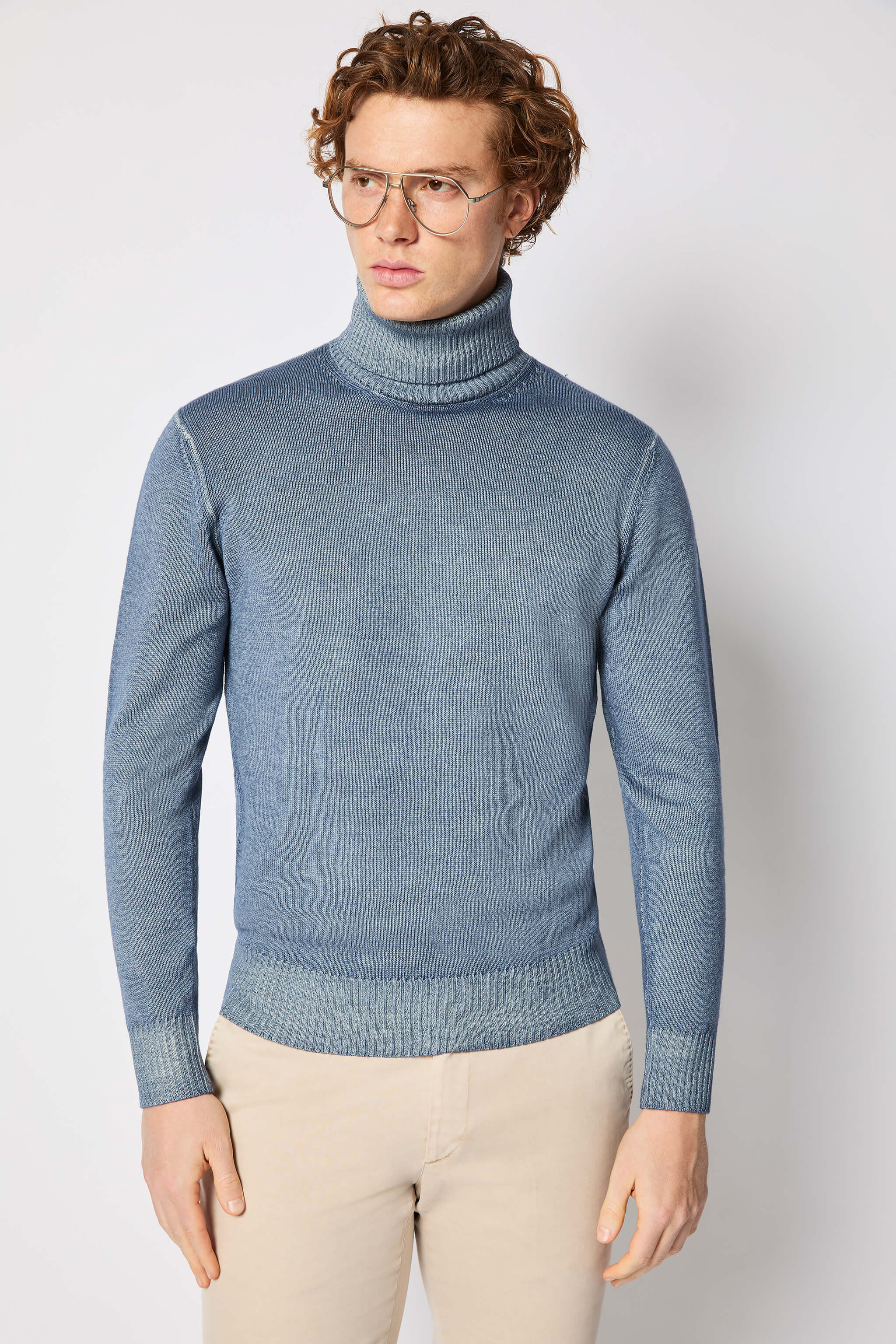 Powder blue turtleneck