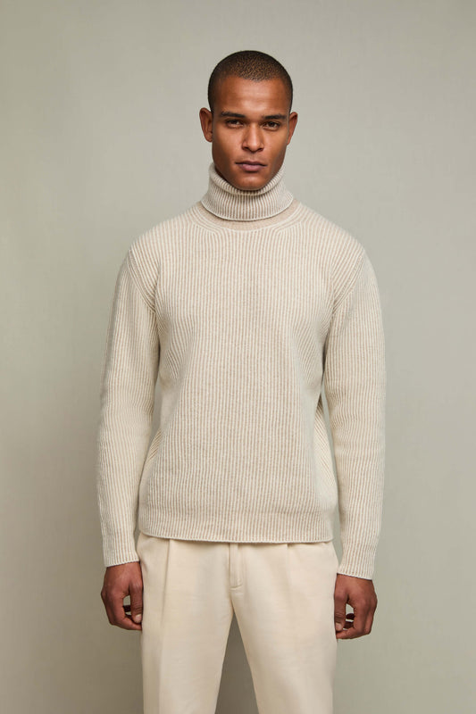 Turtleneck sweater in ivory