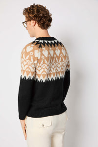 Nordic-style crewneck sweater in black black