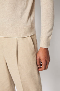 Crewneck sweater in light hazelnut beige
