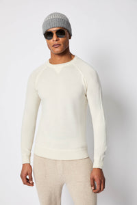 White wool and cashmere crewneck white