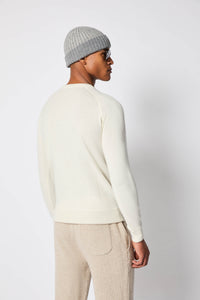 White wool and cashmere crewneck white