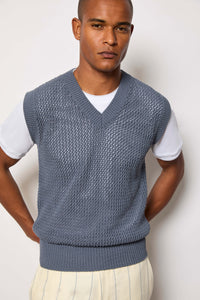 Knit vest - powder blue light blue