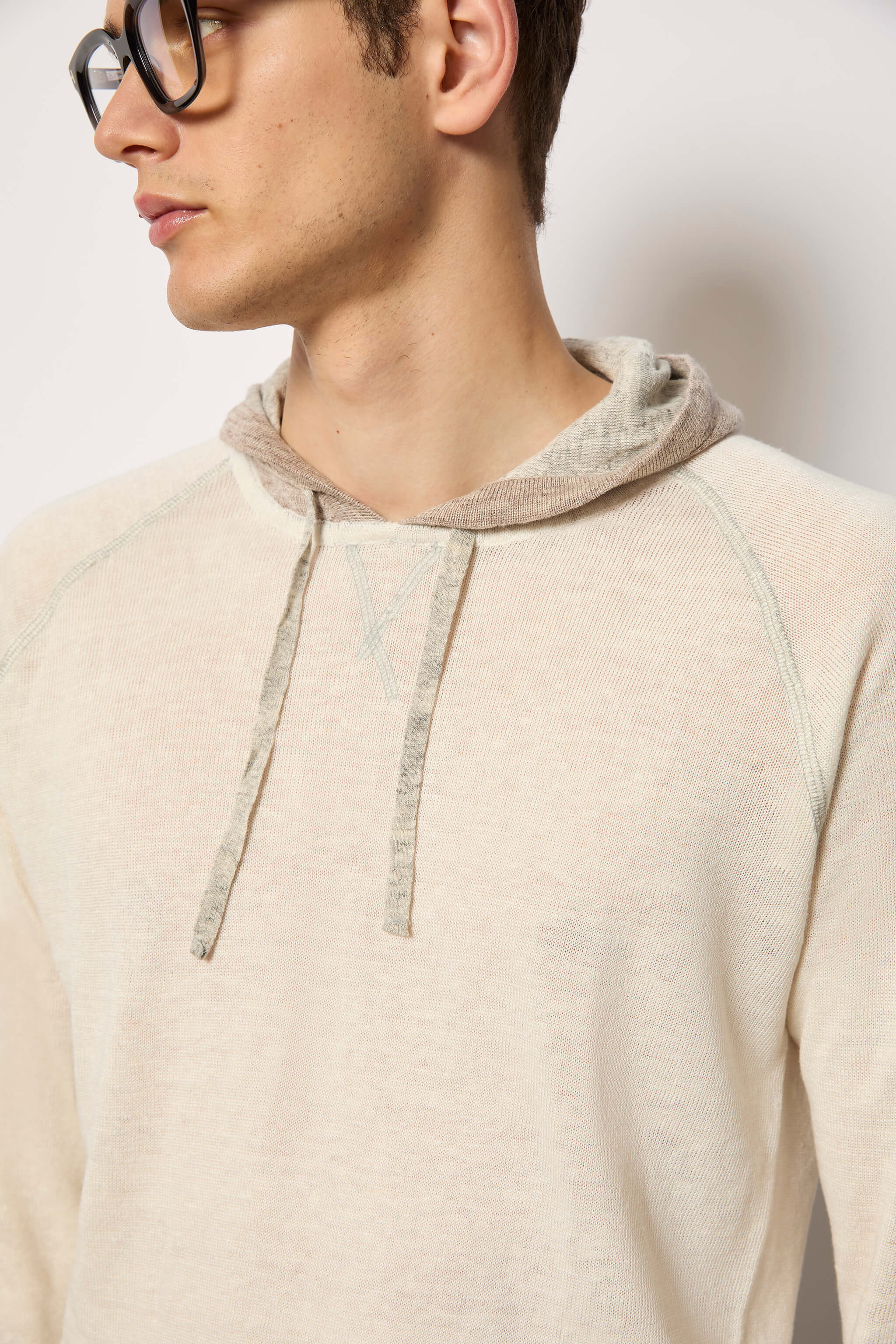 Knit hoodie - ivory