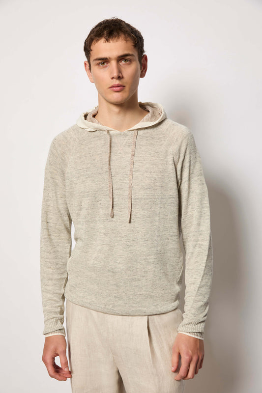 Knit hoodie - beige
