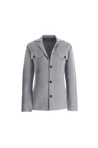 Drop stitch overshirt in gray light grey