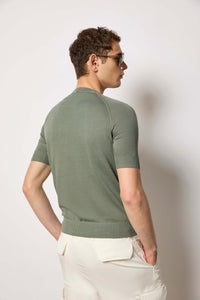 Short-sleeve knit t-shirt - green light green