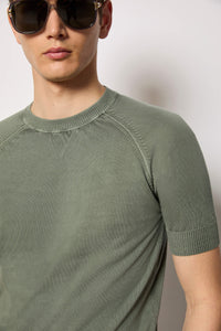 Short-sleeve knit t-shirt - green light green